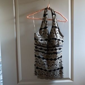 Black and gold halter top Dress Barn